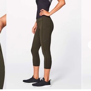 lululemon athletica Speed Up Crop in Dark Olive